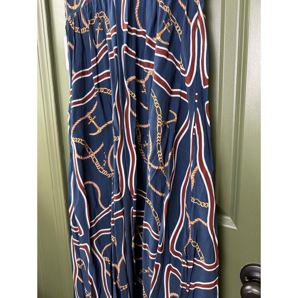 NWT Saylor Belinda Nautical Status Print Midi Dress Deep Navy Resort Small - Picture 4 of 5